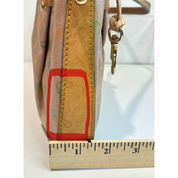 Vintage Dooney & Bourke Rainbow Monogram Shoulder Hand Bag Zipper Purse Y2K - Picture 5 of 9